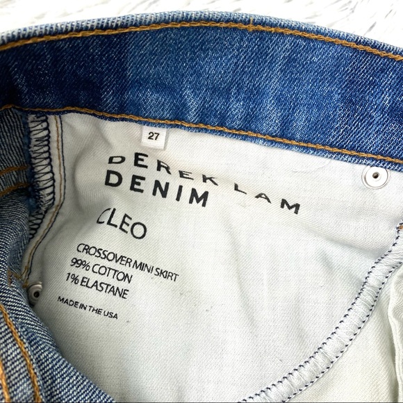 Derek Lam Denim Cleo Crossover Mini Skirt EUC - Picture 11 of 12